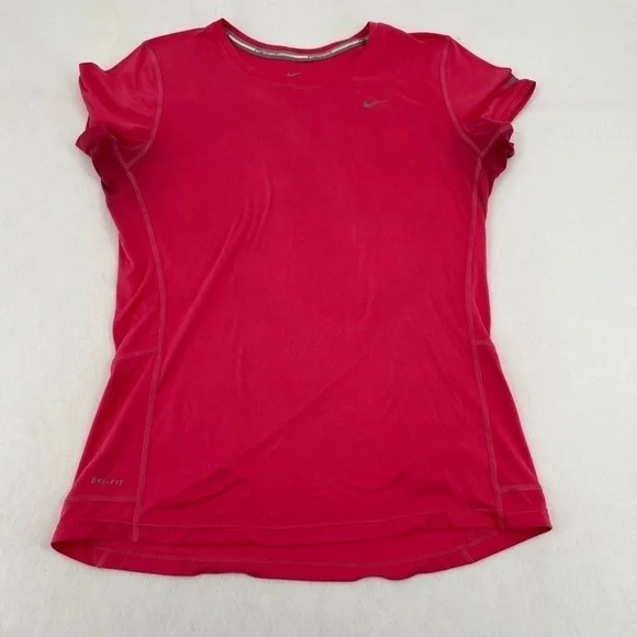 NIKE Women’s Dri-Fit Running Short Sleeved Athletic T-Shirt Pink size: Medium - Picture 8 of 8
